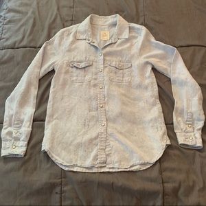 American Eagle Chambray Snap Button Up Shirt